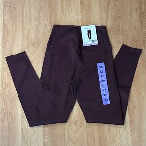 Danskin women’s ' Burgundy High-Waist Leggings - XS